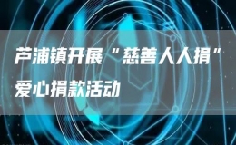 芦浦镇开展“慈善人人捐”爱心捐款活动