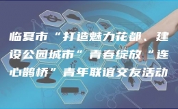 临夏市“打造魅力花都、建设公园城市”青春绽放“连心鹊桥”青年联谊交友活动