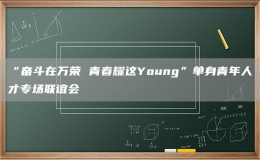 “奋斗在万荣 青春耀这Young”单身青年人才专场联谊会