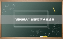 “凤鸣川大”校园歌手大赛决赛