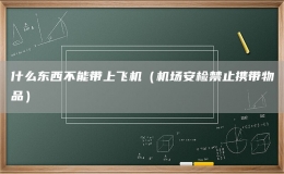 什么东西不能带上飞机（机场安检禁止携带物品）