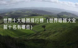世界十大暗器排行榜（世界暗器大全前十名有哪些）