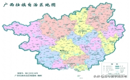 广西壮族自治区行政区划图：广西省14个市州排序