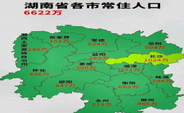 湖南各城人口排名（湖南省各市人口总数2023）